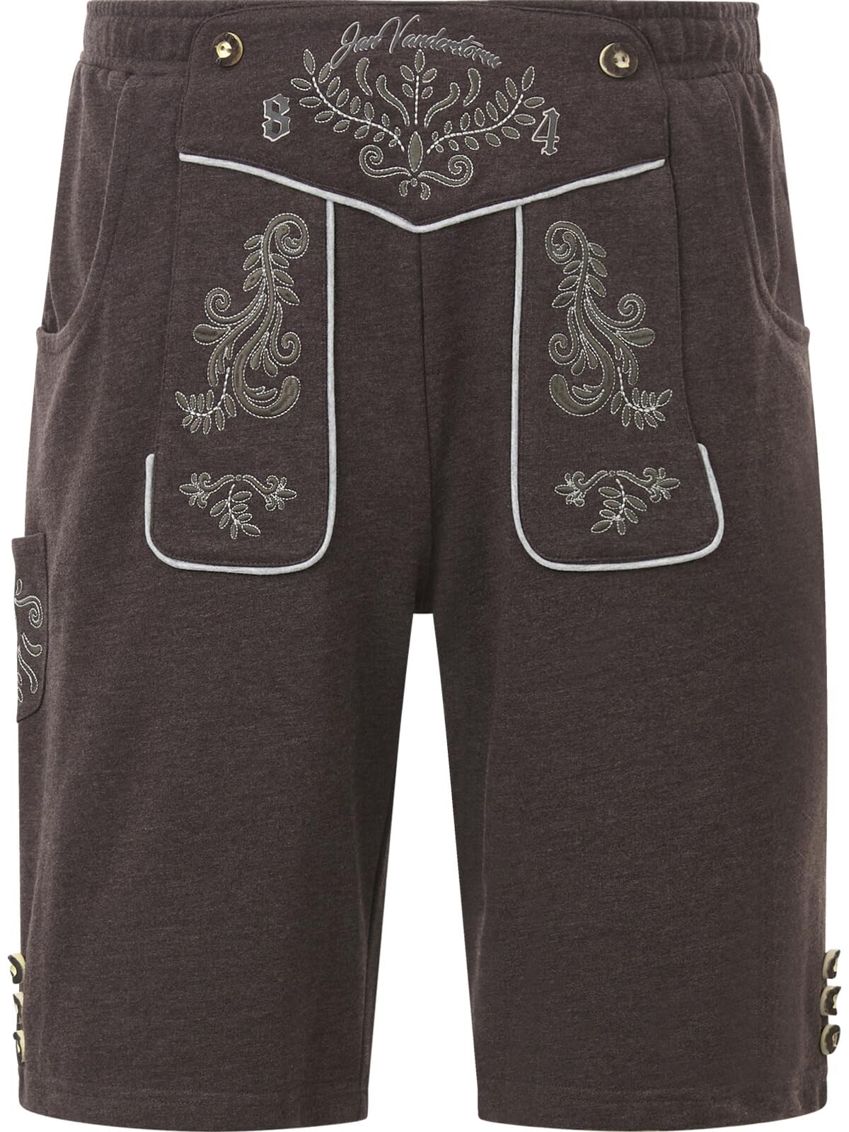 Jan Vanderstorm Herren Sweatbermuda Dennik | Trachtenhose | Lederhose-Look | Oktoberfest