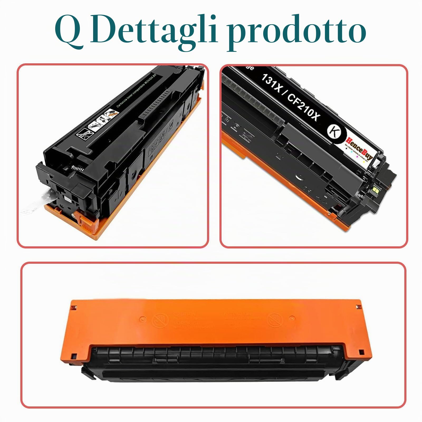 131X CF210X Cartuccia Toner Compatibili per HP 131X CF210X 131A CF210A per HP Laserjet Pro 200 Color MFP M276nw M276n M251n M251nw Nero Ciano Magenta Giallo (4-Pack)