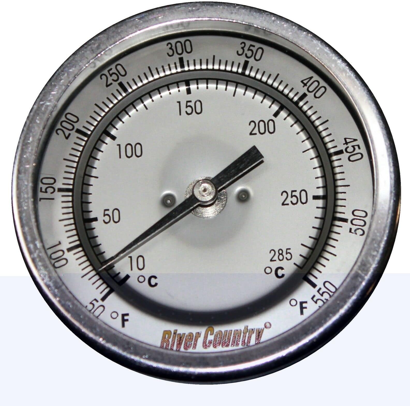 3" River Country Dual Display Range Adjustable BBQ, Smoker, Thermometer, (50 to 550 F & 10 to 285 C)