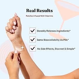 The Patch Brand Recovery Patches | Supports Morning After with Vitamin B1, DHM, Glutathione | Party & Travel Must Haves | Long Lasting Water Resistant Patches