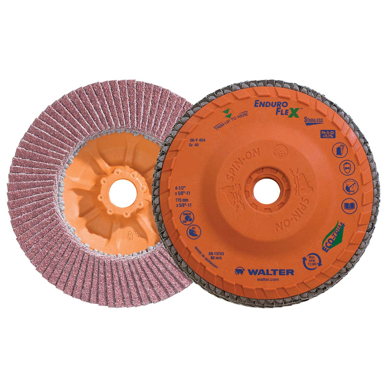 Amazon.com: Walter 06F454 4-1/2x5/8-11 Enduro-Flex Stainless Spin