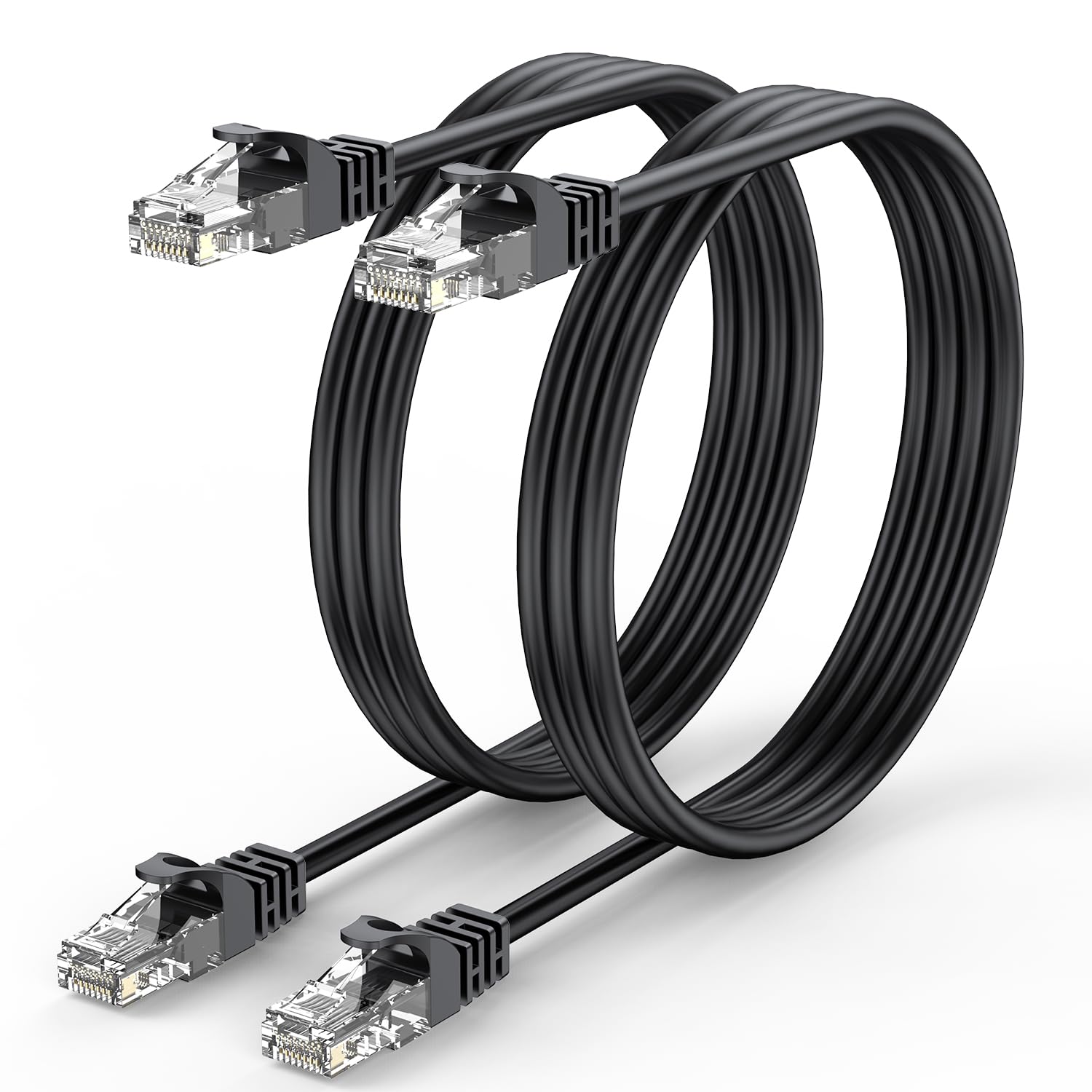 Cable Ethernet Cat 6 de 3 pies, paquete de 2, cable de conexión corto de 3 pies (cable Cat 6 de 3 pies, cable RJ45 de Internet, cable de red) 10 Gbps para juegos, panel de conexión, gestión
