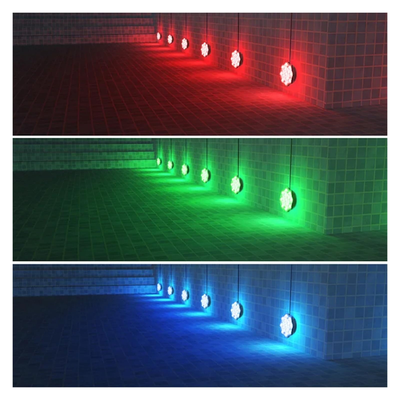 Oświetlenie podwodne basenowe RGB solarne z em IP68, wodoodporne, zanurzalne, do basenów naziemnych i podziemnych