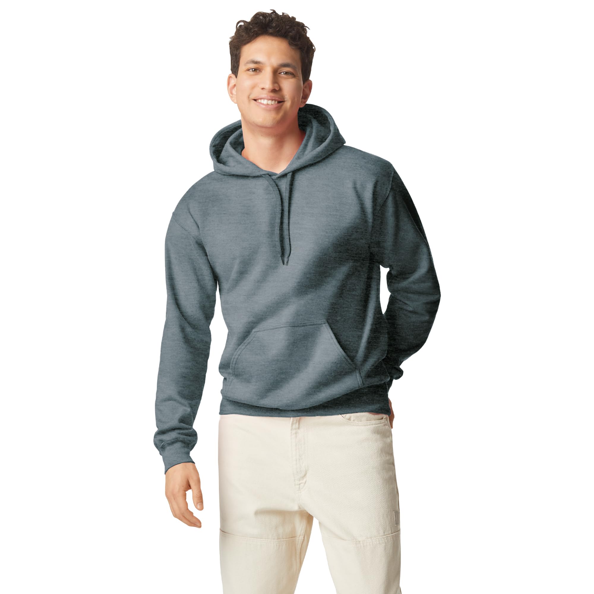 Gildan Adult SoftStyle Hoodie Sweatshirt, Style GSF500, Dark Heather, Small