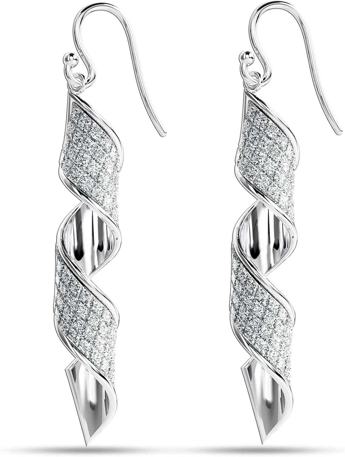 Charmsy 925 Sterling Silver Infinity Knot Twist French Wire Drop Dangle Earrings for Women