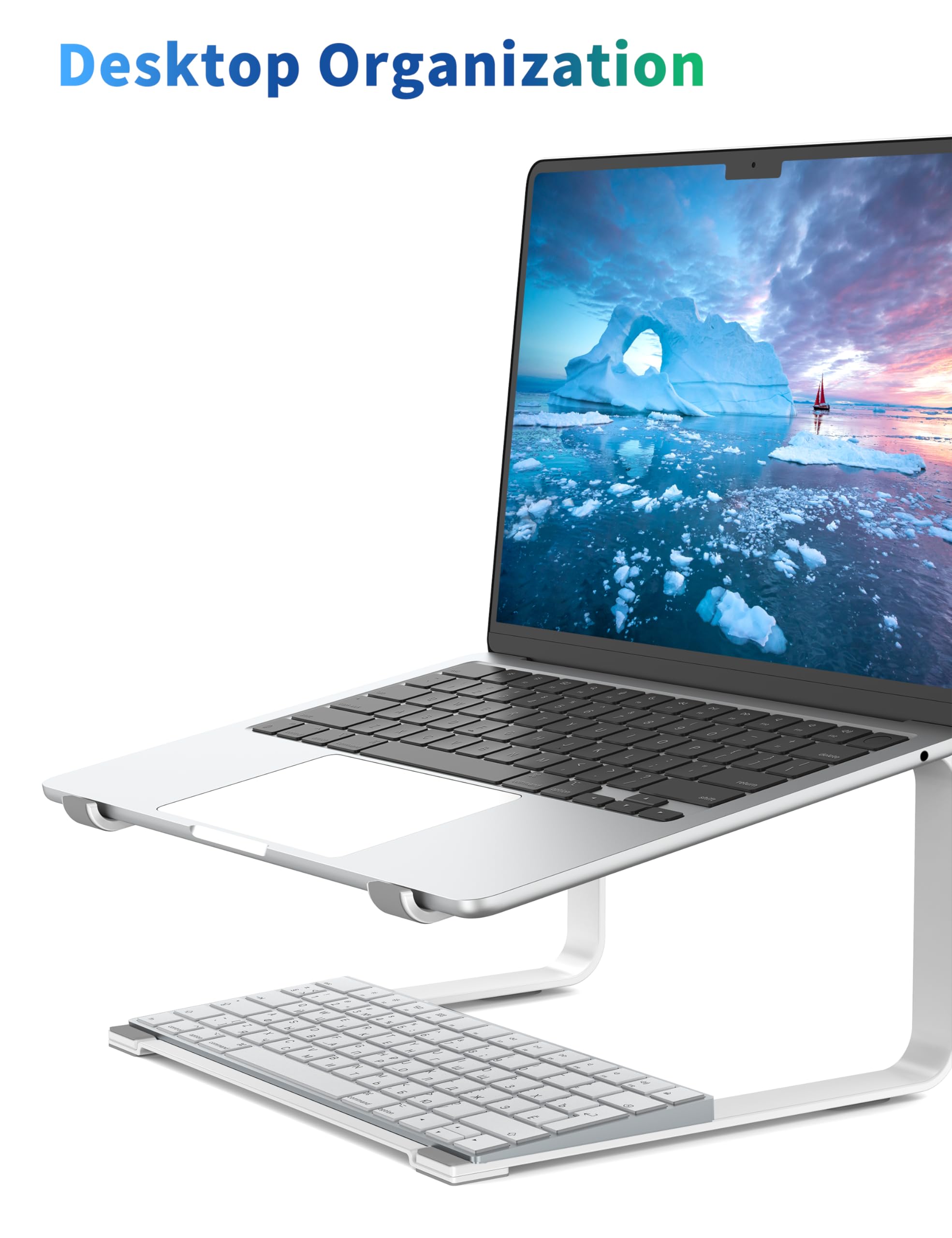 SOUNDANCE Laptop Stand for Desk Metal Computer Riser, Heavy Stable PC Holder - Image 3