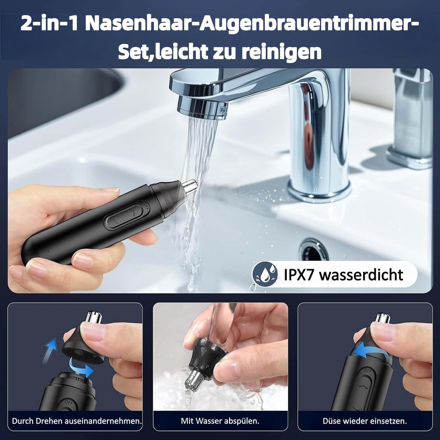 Nasenhaartrimmer Multifunktional Herren Mr. Bold Pro –Nasenhaartrimmer Mit Hautschonendem Design Für Präzise