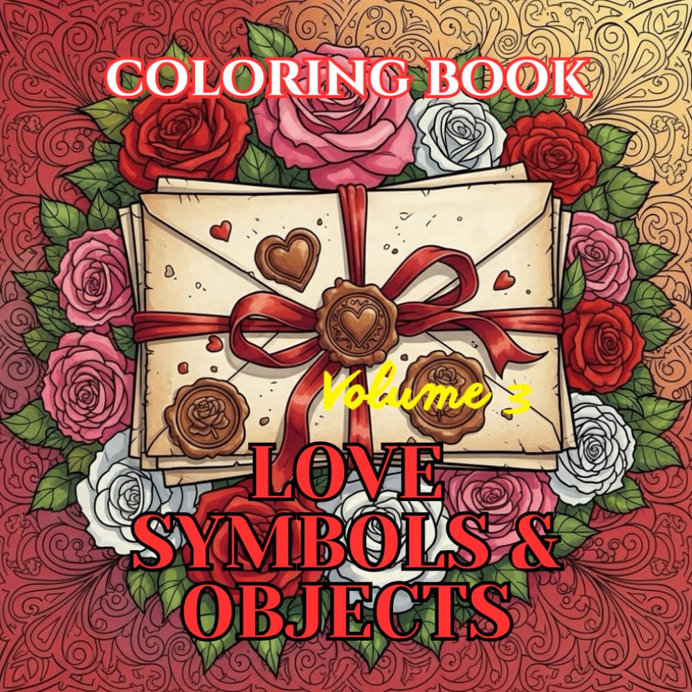 Valentine Love Symbols & Objects: A Romantic Adult Coloring Book Featuring Hearts, Roses, Cupid, Love Letters, and Timeless Valentine Icons (Valentine’s Timeless Love – Adult Coloring Book Series)