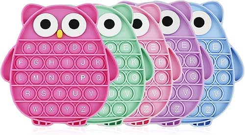 Miniatura 7 de Juguetes sensoriales de burbujas para apretar, letras del alfabeto de búho, juguetes sensoriales para apretar, regalos novedosos para niños y niñas,
