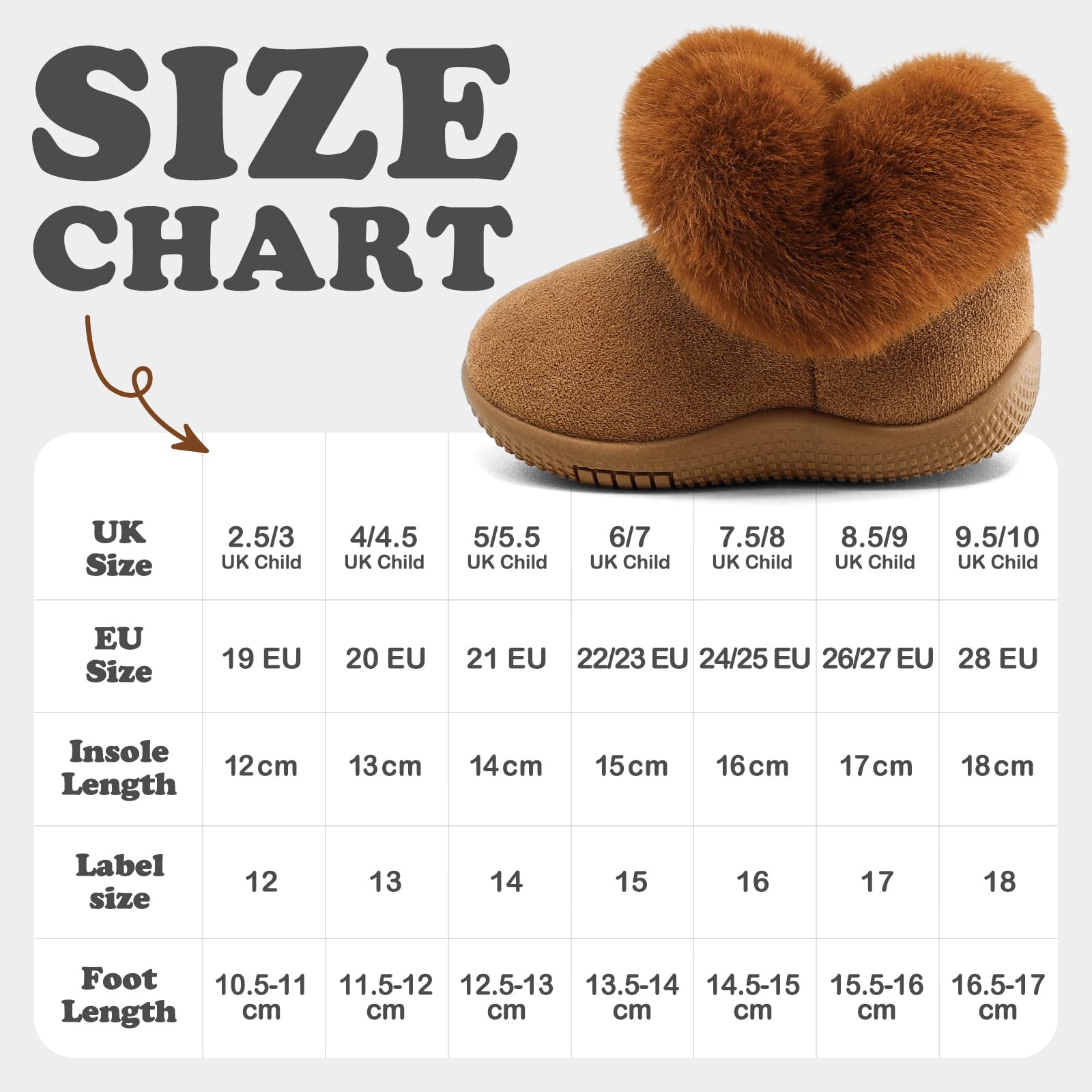 MK MATT KEELY Bottes Bébé Fille Hiver 0-5 Ans Bottines de Neige Enfant Chaussures Chaud Extérieur avec Semelle Caoutchouc Souples