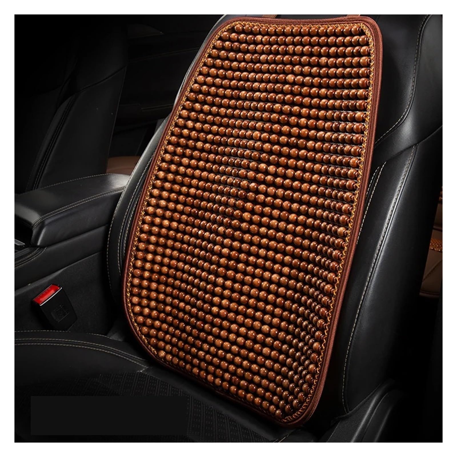 EDXNCVVM Car Chair Cushion Summer Cool Cushion Single Piece Of Wood Beads Summer Breathable Cushion Ventilation Cold Four Seasons Availabl(CRIMSON)