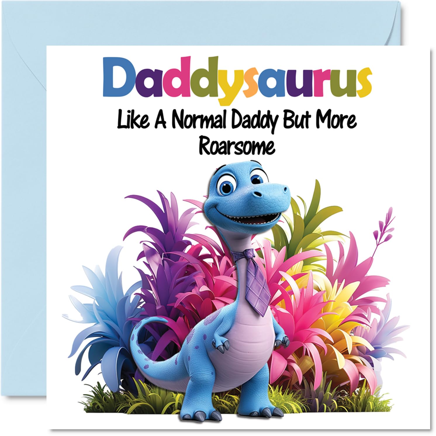 Stuff4 Daddy Birthday Card - Roarsome Daddysaurus - Happy Birthday Card for Daddy Dad from Son Daughter, 145mm Dinosaur Bday Greeting Cards