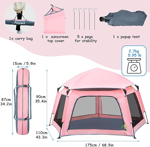 Miniatura 6 de Tienda de campaña desplegable para niños, para interiores y exteriores, casa de juegos de princesa grande para niñas y niños de 1, 2, 3, 4 años