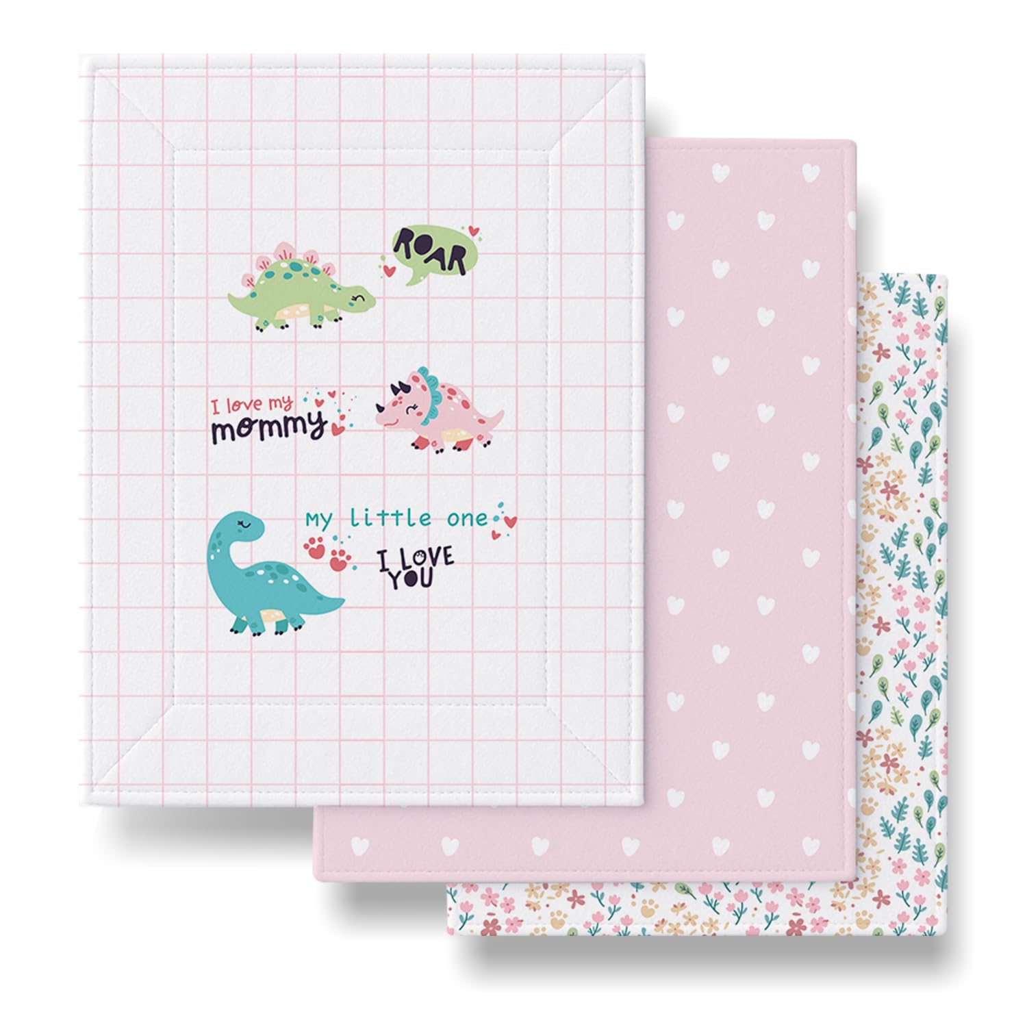 TIDY SLEEP Changing Mat (Dino Baby Girl, 65 cm x 45 cm)