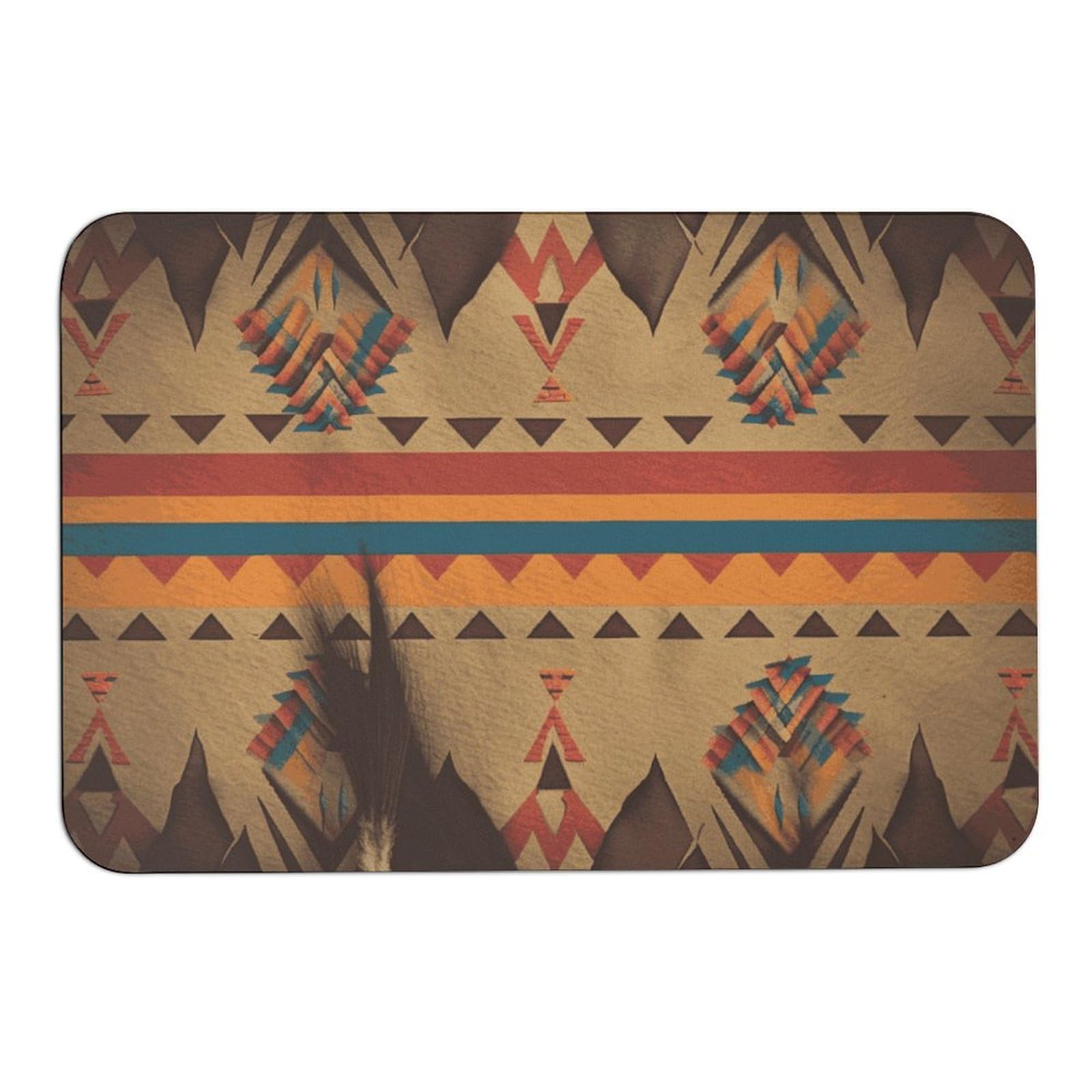 Tapis de sol antidérapant pour entrée propre et décor amérindien unique