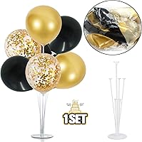 Vista 109 de Juego de decoraciones para fiesta de cumpleaños número 16, serpentinas moradas con soporte de globo de mesa morado, decoraciones de fiesta