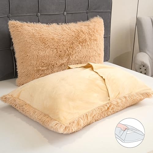 Miniatura 70 de Juego de funda de edredón de felpa esponjosa, tamaño Queen, juego de funda de edredón de terciopelo ultrasuave de lujo, 4 piezas