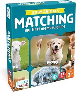 Chuckle & Roar - Matching Game Baby Animals - Board Game for Kids 3 and up - Concentration Skill Development for Toddlers...