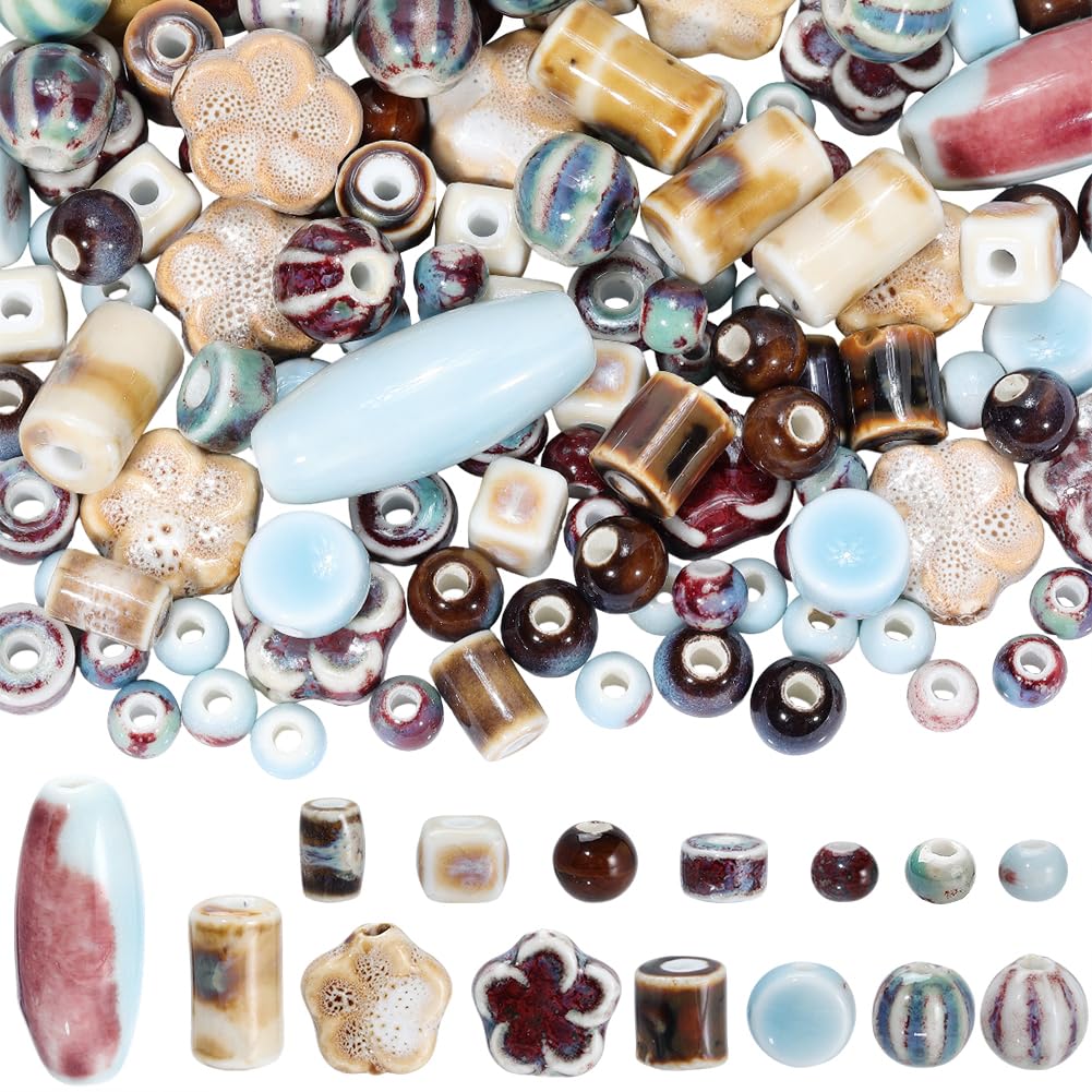 Perles en porcelaine pour création de bijou fait main style vintage bohème