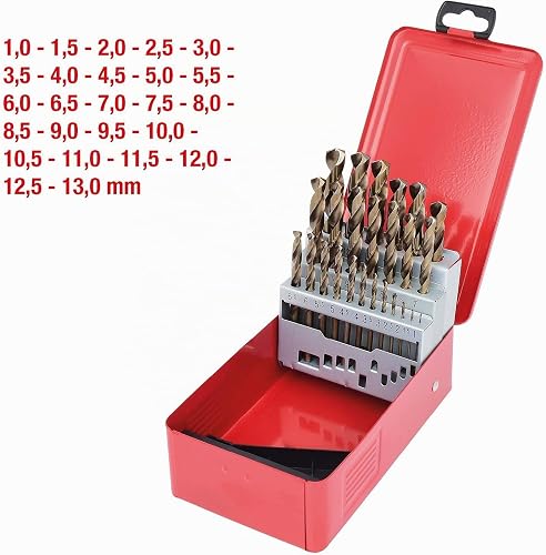 KS Tools 330.3613 HSS-G Co 5 Twist drill set, in metal case, 25 pcs, 1-13mm - 2