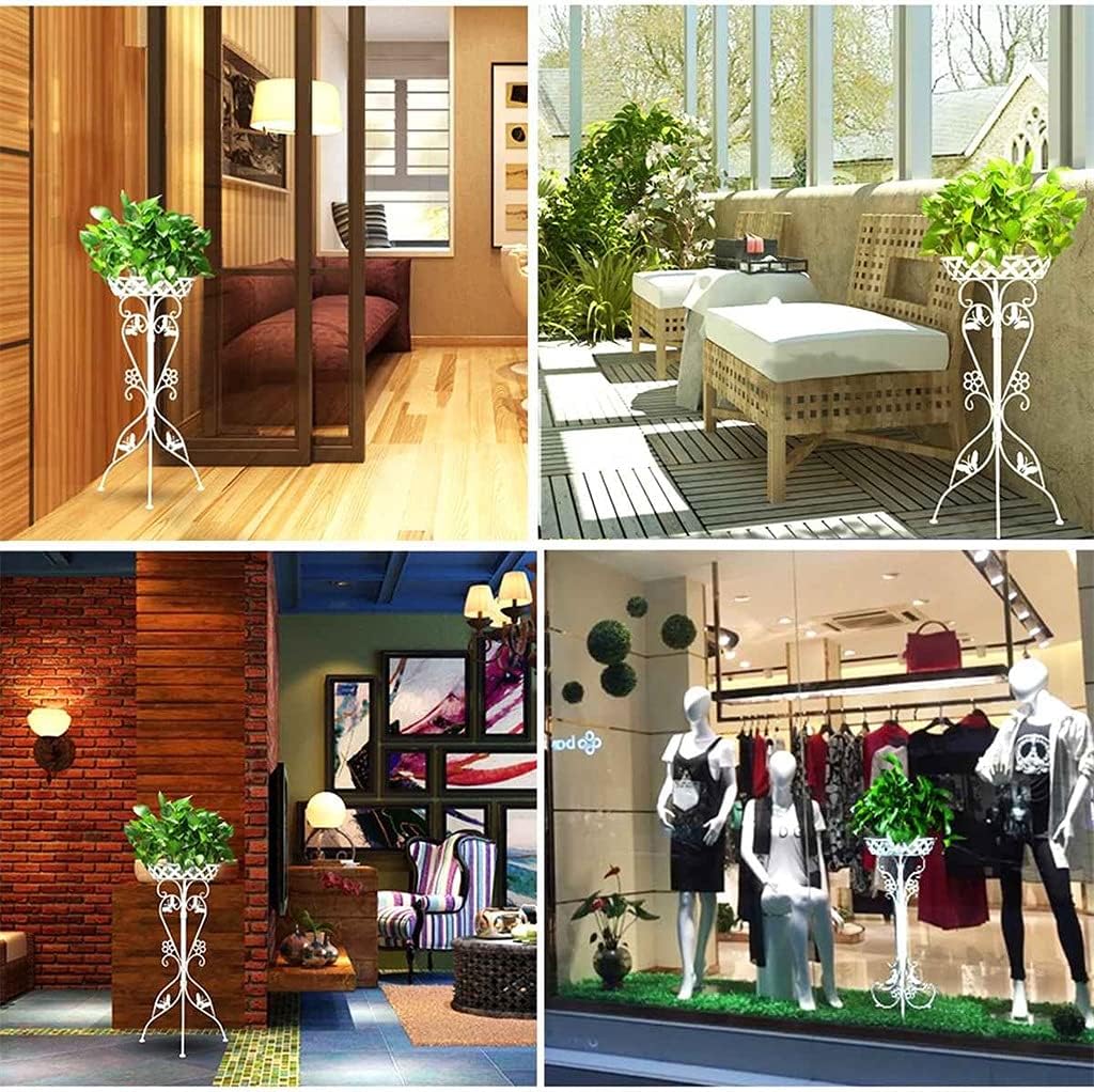 2pcs Flower Rack Plant Stand Multi Flower Stand Shelves Bonsai Display Shelf Yard Garden Patio(white-Patch five-pointed star4)