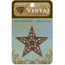 Vintaj 1-Piece Star Trellis Decorative Pendant, 45mm
