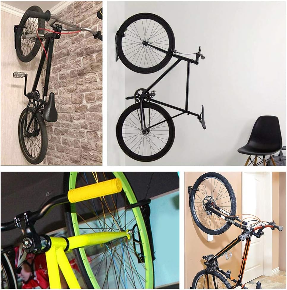 Hanging Bike 2 Pcs Bike Rack Garage Wall Mount Bike Hanger Storage System Vertical Bike Hook for Indoor Shed, Easily Hang or Detach Holds Up to 66 lbs with Screws : Tools & Home Improvement