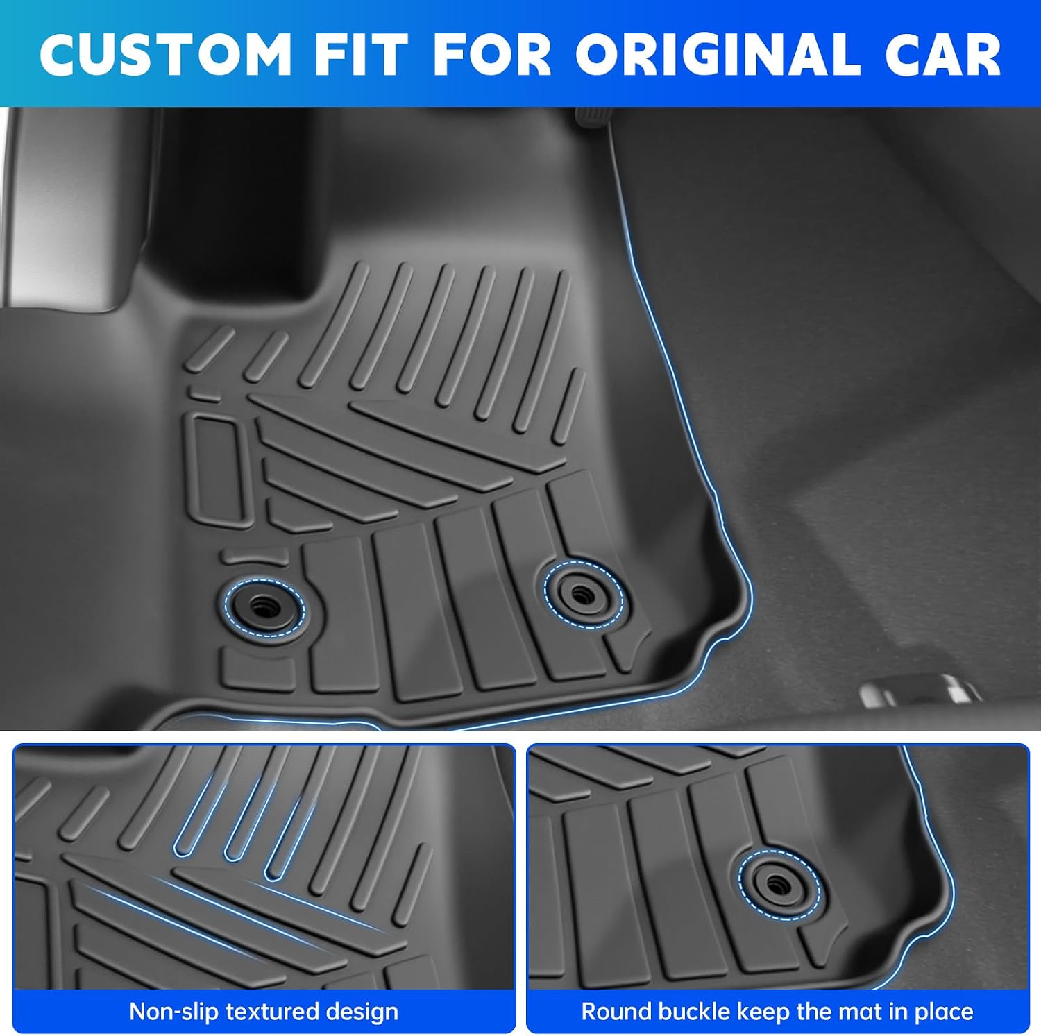 Floor Mats Trunk Liner Back Seat Protector Fit for 2025-2026 Toyota 4Runner 5-Seat Only Gas Floor Cover Cargo Liner Seat Back Mats Compatible with 4Runner Interior Accessories, 6PCS