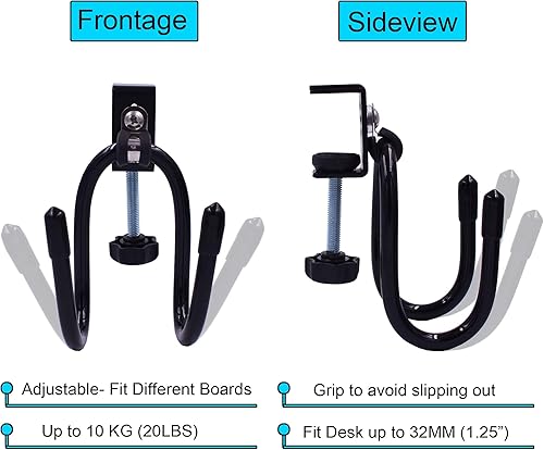 Miniatura 2 de YYST Desk Store Soporte para patineta, gancho para patineta, soporte para patineta, soporte para mini crucero, proporciona un lugar conveniente para
