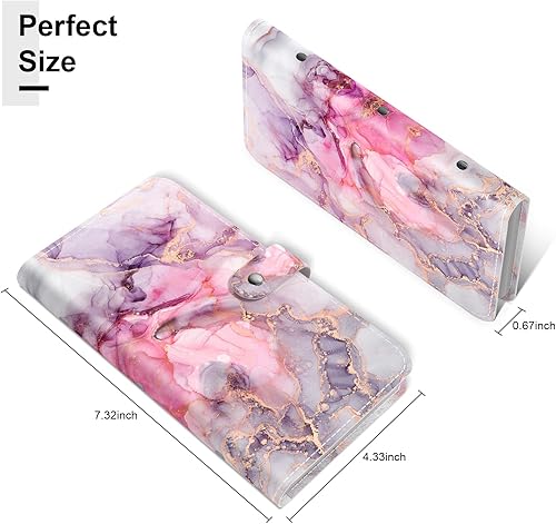 Miniatura 2 de Rouidr Organizador de tarjetas de visita, soporte para tarjetas de visita RFID, libro de tarjetas de cuero delgado, bolsillo para tarjetas de nombre