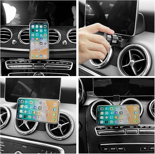 Miniatura 7 de Soporte magnético para teléfono para automóvil, rotación de 360, ajuste magnético para Mercedes Benz C y GLC Clase 2016-2022, soporte ajustable para