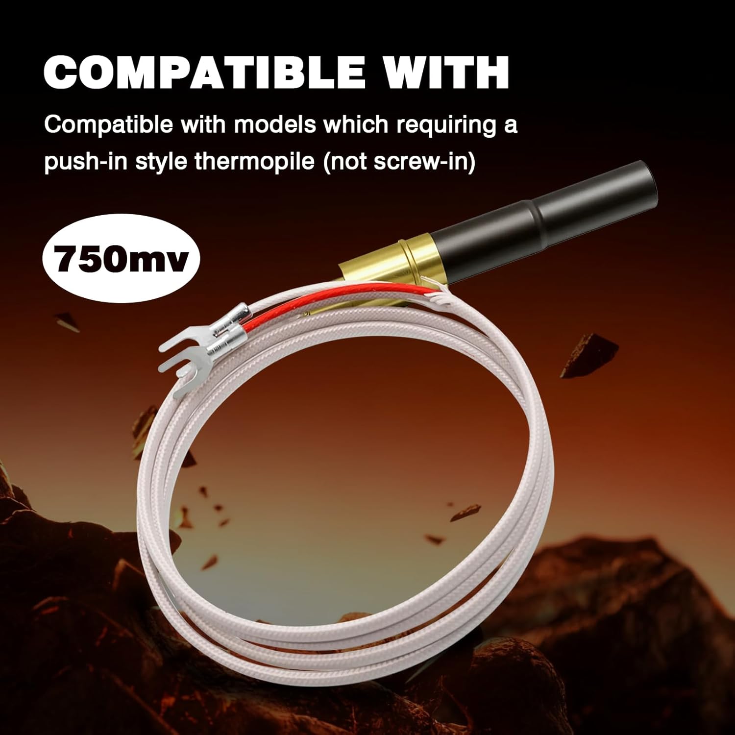 Thermopile Power Generator Compatible With White Rodger, Replace For 101934F32 1950-001, 750mv Millivolt Pilot Generator Thermopile