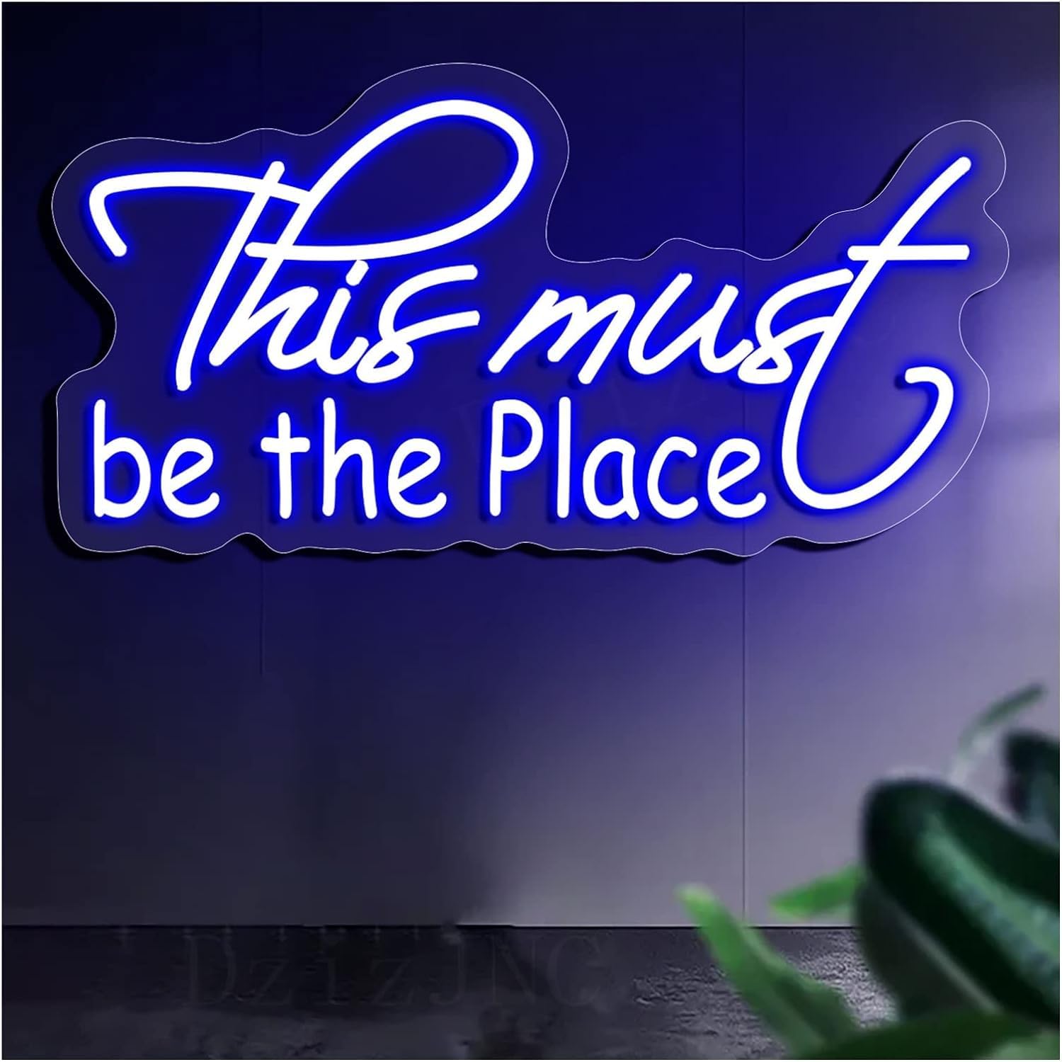 WaiDXn LED Neon Light Sign,Transparent Led Wall Hanging Acrylic Wedding Decor(76x38cm)