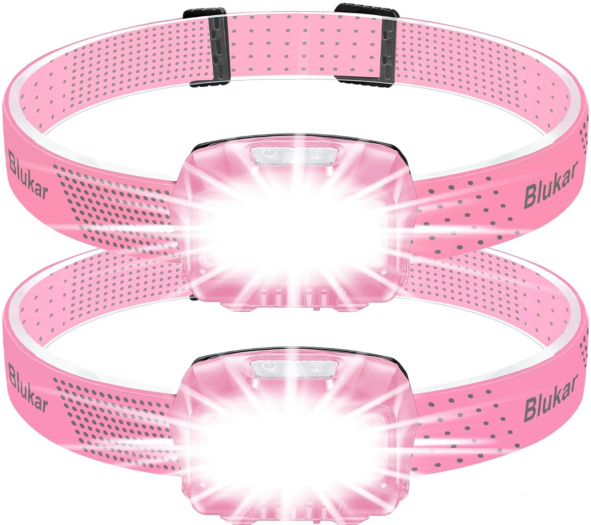 Blukar LED Headlamp 2000L, Rechargeable 2 Pack, Motion Sensor, Dimmable, IPX5