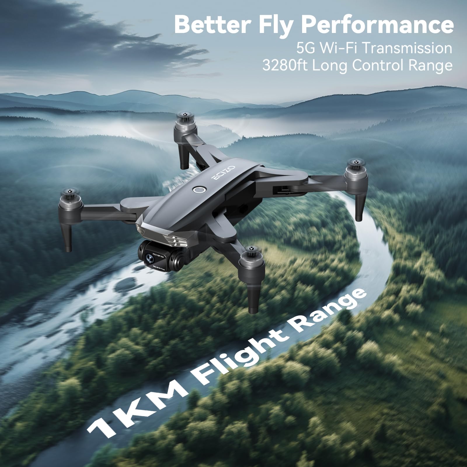 GPS Drone with Camera for Adults 4K, Auto Return Home, Brushless Motor, Follow Me, 5G FPV Transmission, Smart RC Quadcopter Drones for Beginners Kids, Long Flight and Distance, Under 250G