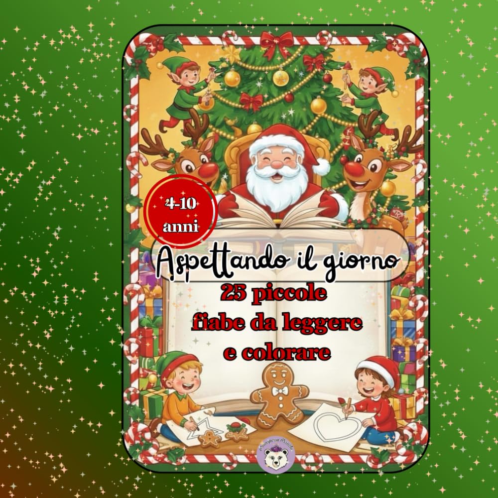 ASPETTANDO IL GIORNO - CALENDARIO DELL'AVVENTO DA LEGGERE E COLORARE - EDIZIONE TASCABILE (9X9"): 25 STORIE DI NATALE + 25 DISEGNI DA COLORARE per ... tutta la famiglia che puoi portare dove vuoi!