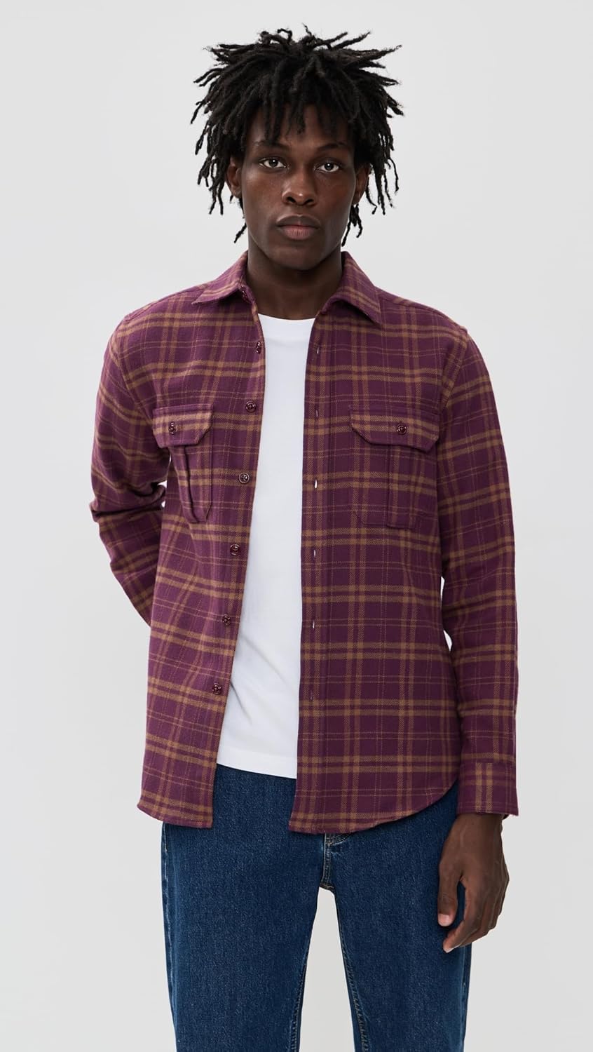 Portuguese Flannel Men's Stringer Cotton Plaid Overshirt - Image 3