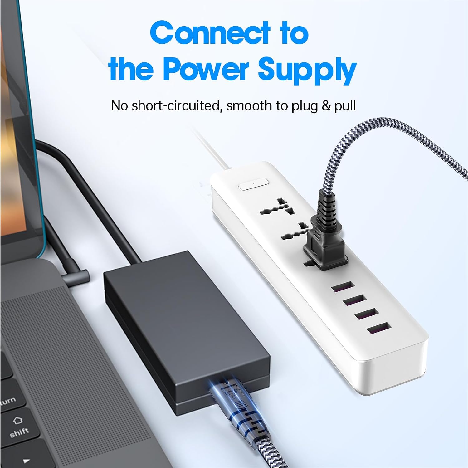 Power Cord, 10FT/3M Goalfish AC Power Cable 7A 125V TV Power Cord 18AWG 2 Prong Power Cable Replacement for PlayStation, PS5, PS4, PS3, Game Console, Speaker, Monitor, HDTV, 4K TV, Printer, DV Camera