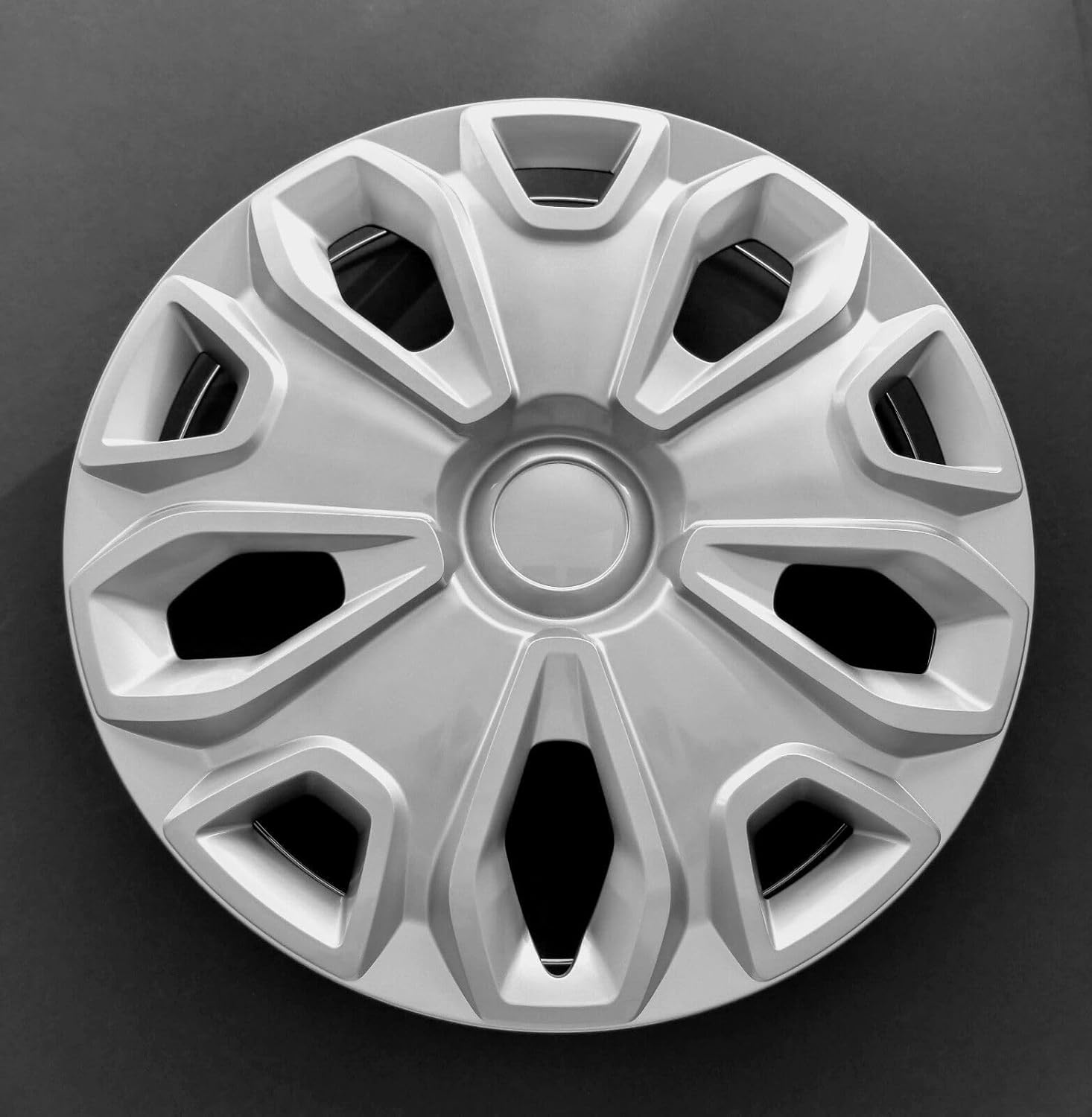 Wheel Covers Hubcaps Replacements Fits 2014-2019 Ford Transit 150,250 and 350; 16 Inch; 5 Y Spoke; Silver Color; Plastic; Standard Leg (4-Pieces)