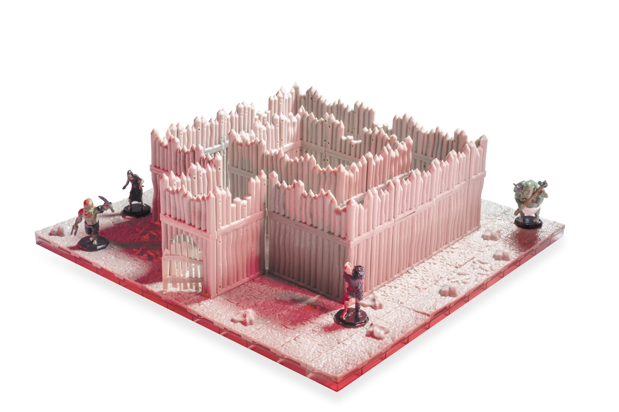 Monster Adventure Terrain 195 szt. zestaw bazowy palisady do malowania, w pełni modułowy, do układania w stos, 3D, budujący świat, idealny do DND Dungeons Dragons, Pathfinder i wszystkich gier RPG