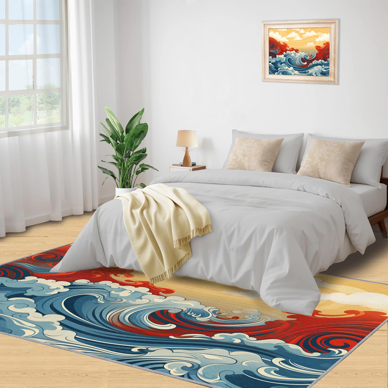 Amazon.com: Japanese Wave Rug - 2x3 Rug, Cartoon Area Rugs for