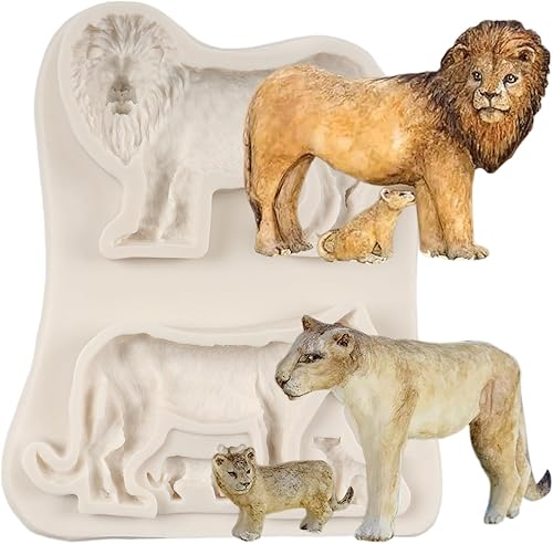 Miniatura 9 de QDMOLDS Molde de silicona para madre y bebé de jirafa, moldes de fondant de jirafa para decoración de pasteles de animales de la selva, decoración