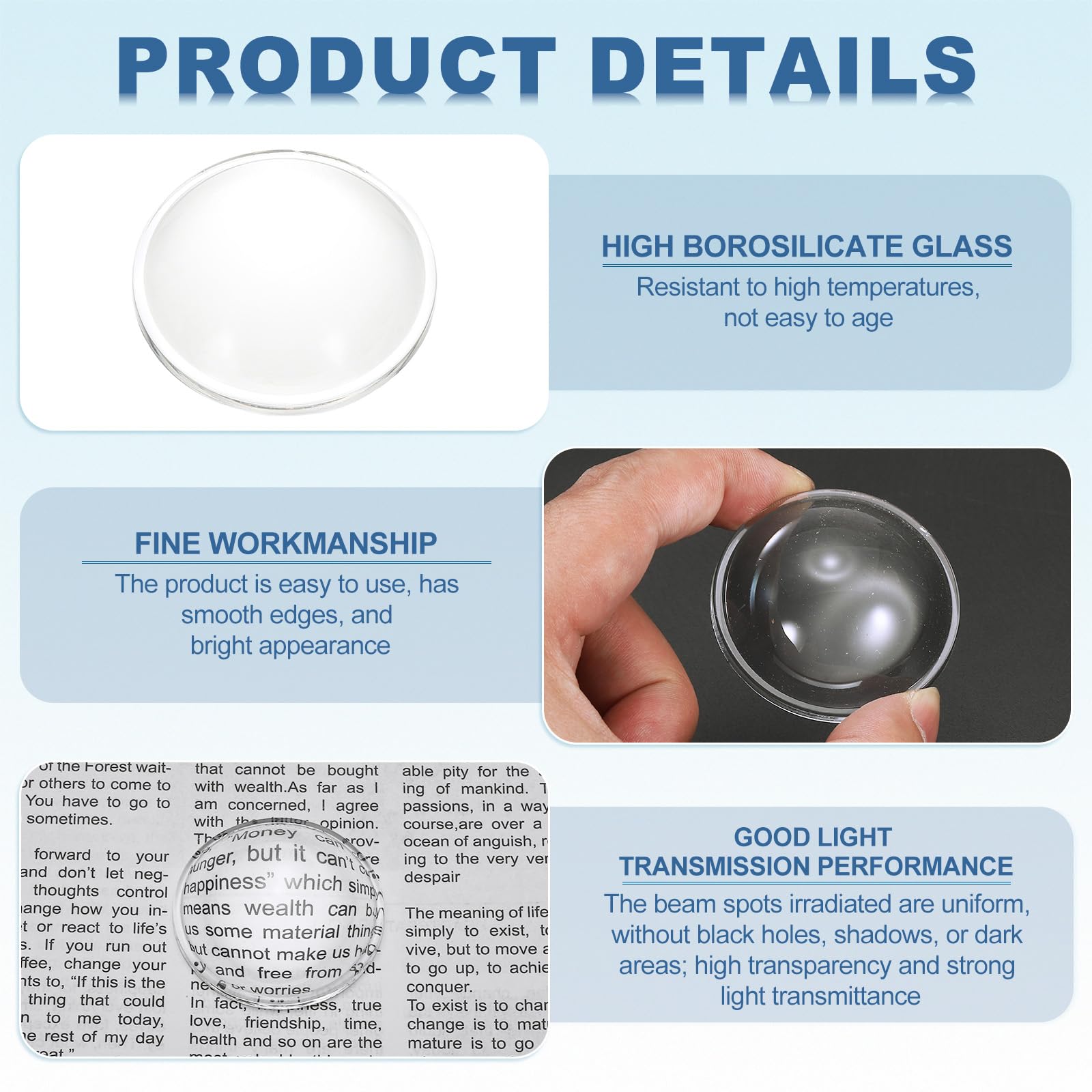 PATIKIL Diameter 43.4mm Flat Convex Lens - Image 3