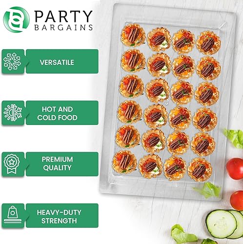 Miniatura 6 de PARTY BARGAINS Bandejas de plástico para servir de 16 x 11 pulgadas, paquete de 8 bandejas desechables de plástico transparente, ideales para bodas,
