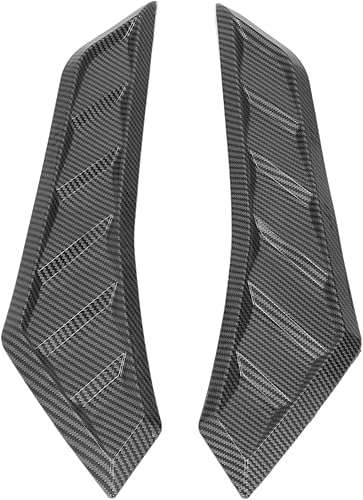 Miniatura 9 de Fydun Cubierta de capó de ventilación para capó, 2 unidades, fibra de carbono, goma delantera, ventilación universal para automóvil