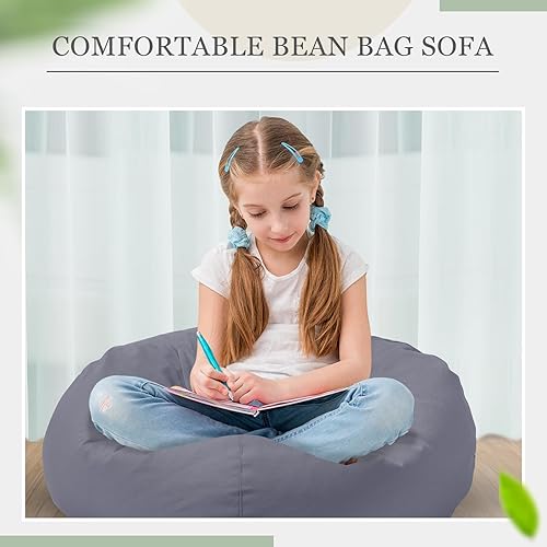 Miniatura 6 de Sliner 2 fundas para puf de almacenamiento de animales de peluche para niños y adultos (sin relleno), funda grande con cremallera, puf para