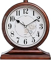 Vista 9 de rnuie Reloj de escritorio para decoración de mesa, reloj de repisa retro, funciona con pilas para chimenea, sala de estar, dormitorio, oficina, Negro