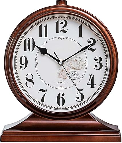 Miniatura 9 de rnuie Reloj de escritorio para decoración de mesa, reloj de repisa retro, funciona con pilas para chimenea, sala de estar, dormitorio, oficina, Negro