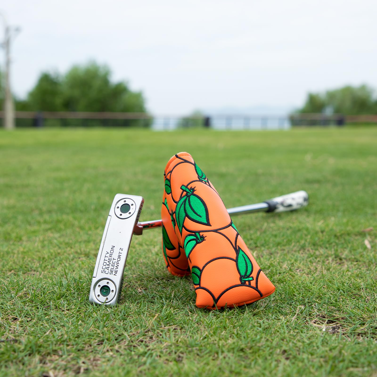 Montela Golf Fundas para Palos de Golf, Color Naranja, para Cabeza de Golf, Cubierta híbrida de Cuero para Scotty Cameron Taylormade Titleist Odyssey (para Putter de Cuchilla)
