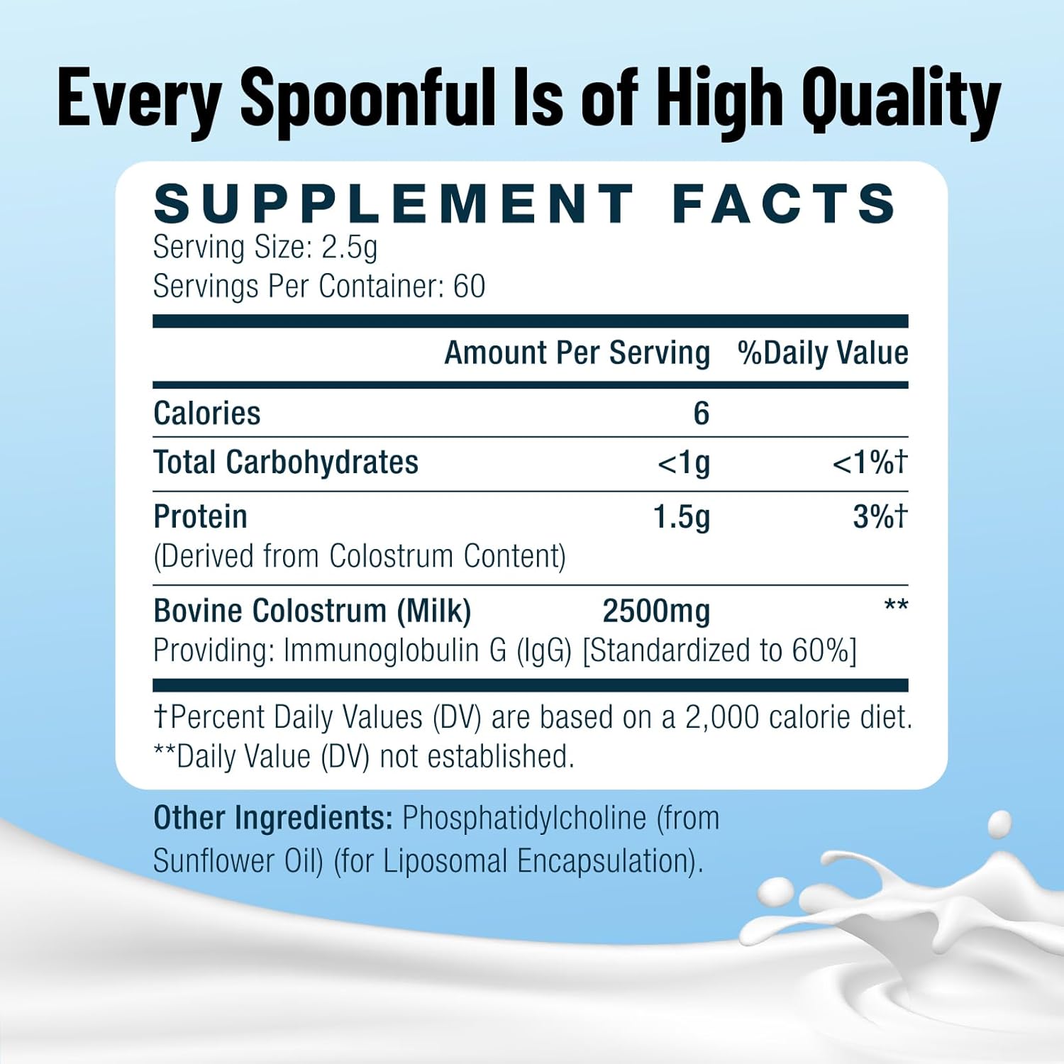 Liposomal Bovine Colostrum Powder Supplement 100% Pure Colostrum, 1500% Higher Bioavailability for Immune and Gut Health (60 Servings) - Image 2